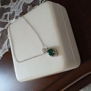 Emerald green drop necklace